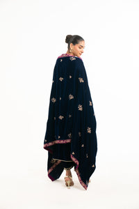 EMBROIDERED VELVET SHAWL