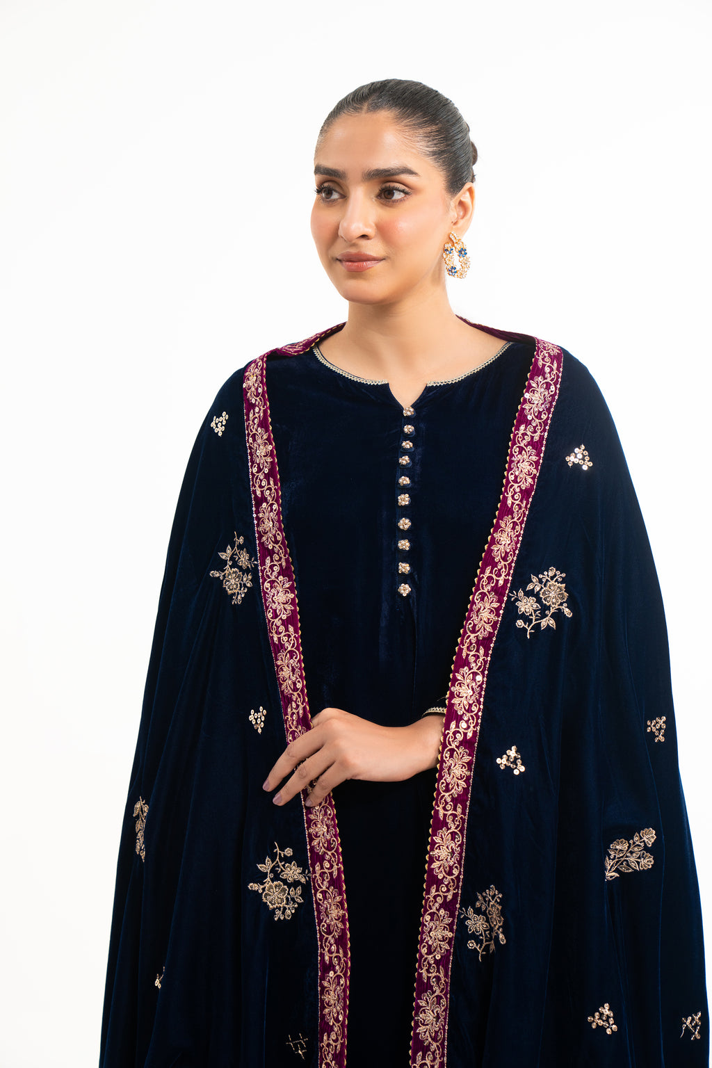 EMBROIDERED VELVET SHAWL