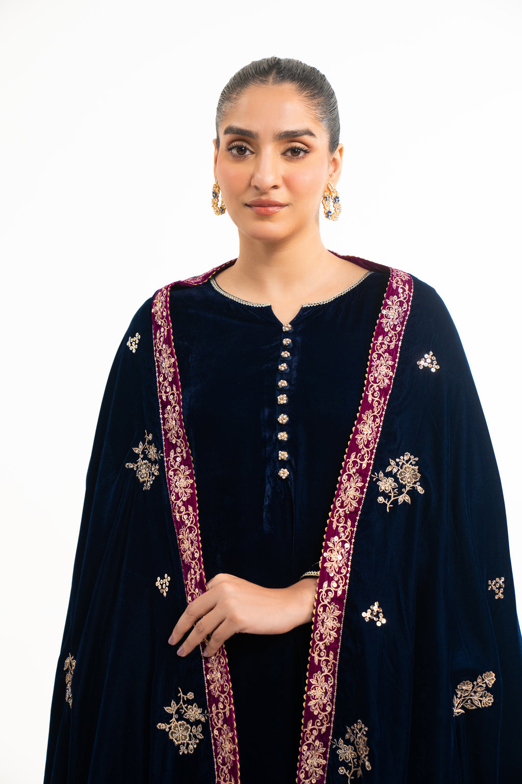 EMBROIDERED VELVET SHAWL