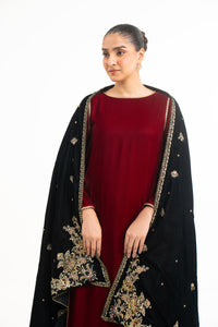 EMBROIDERED VELVET SHAWL