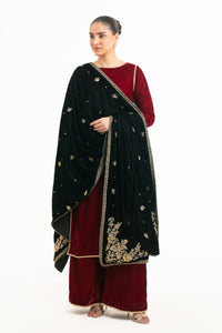 EMBROIDERED VELVET SHAWL