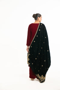EMBROIDERED VELVET SHAWL