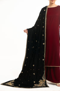 EMBROIDERED VELVET SHAWL