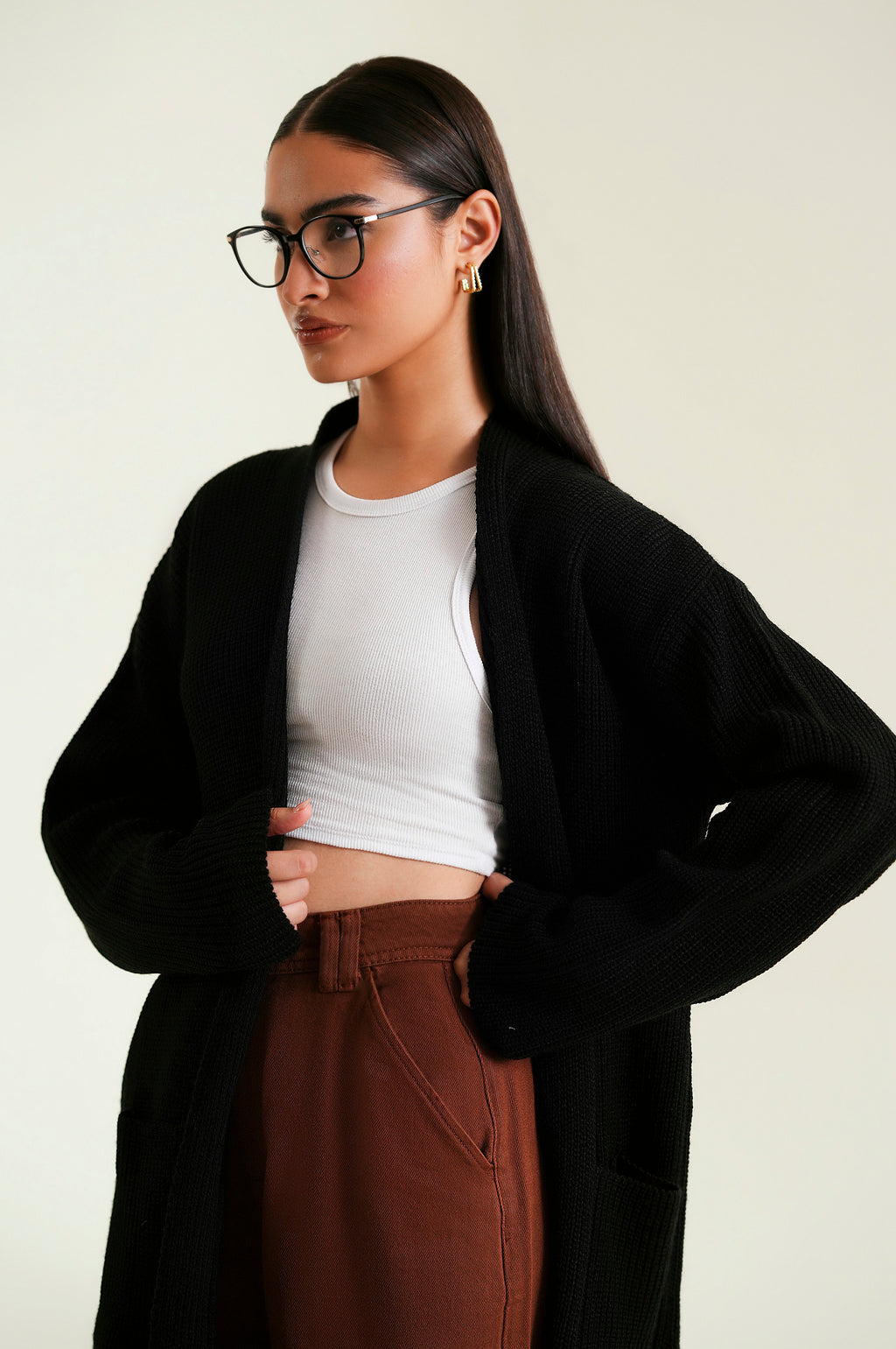 Cardigan Style Sweater Long Length