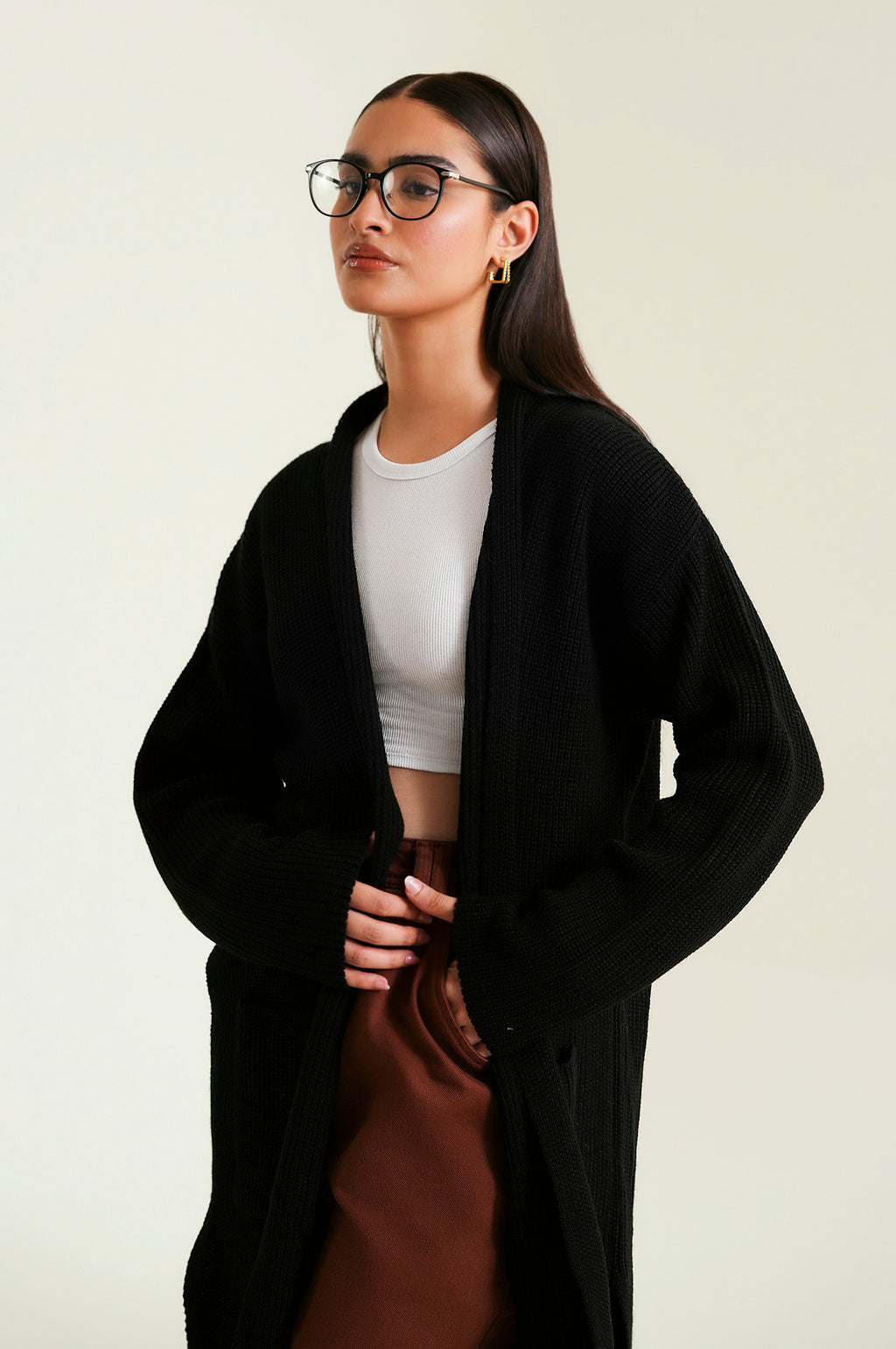 Cardigan Style Sweater Long Length
