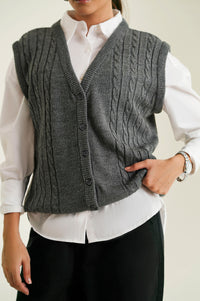 Button Down Sweater Sleeve Less
