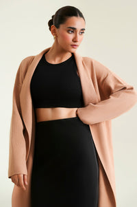Cardigan Style Sweater - Camel