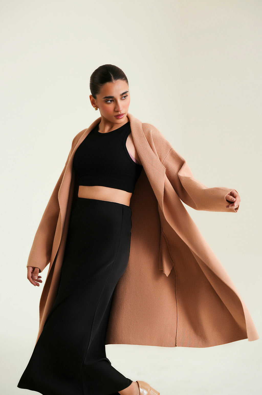 Cardigan Style Sweater - Camel