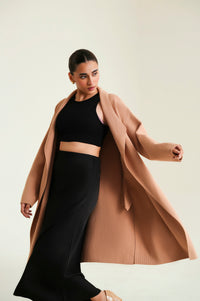 Cardigan Style Sweater - Camel
