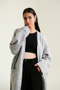 Cardigan Style Sweater - Light Grey