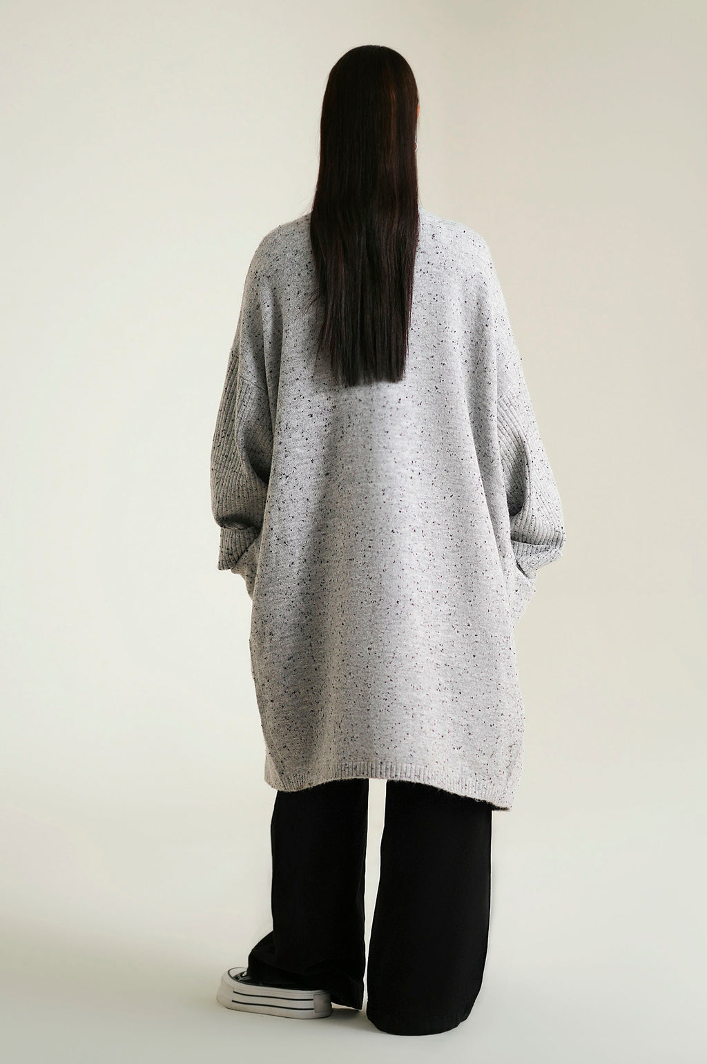 Cardigan Style Sweater - Light Grey