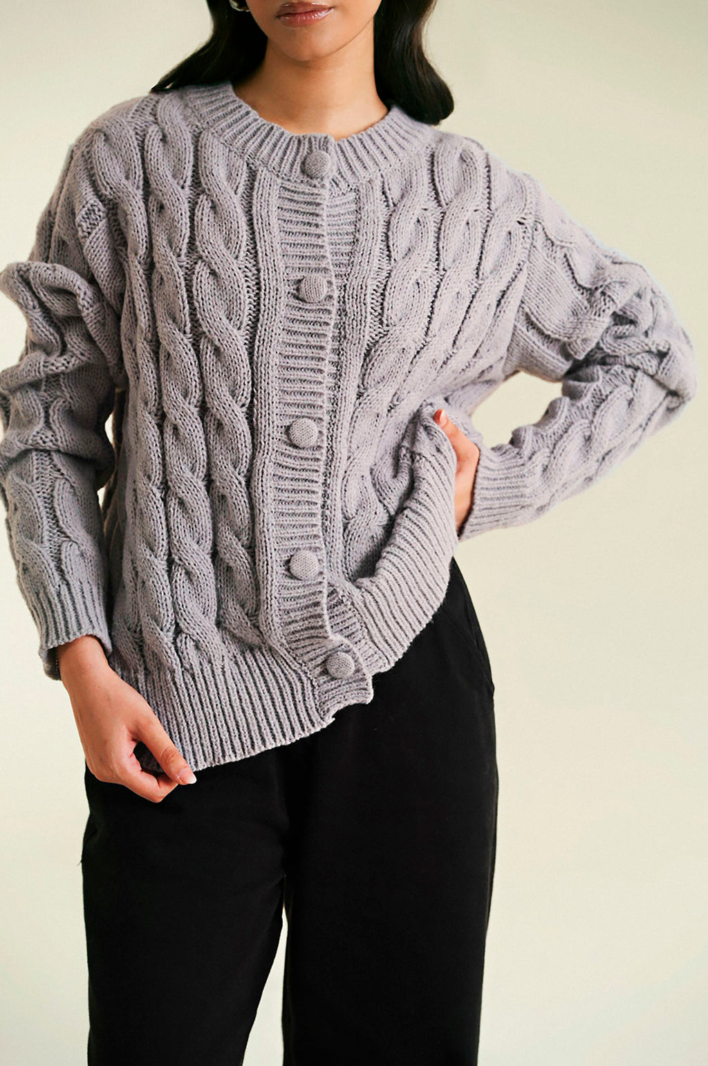 Button Down Sweater Full Sleeves
