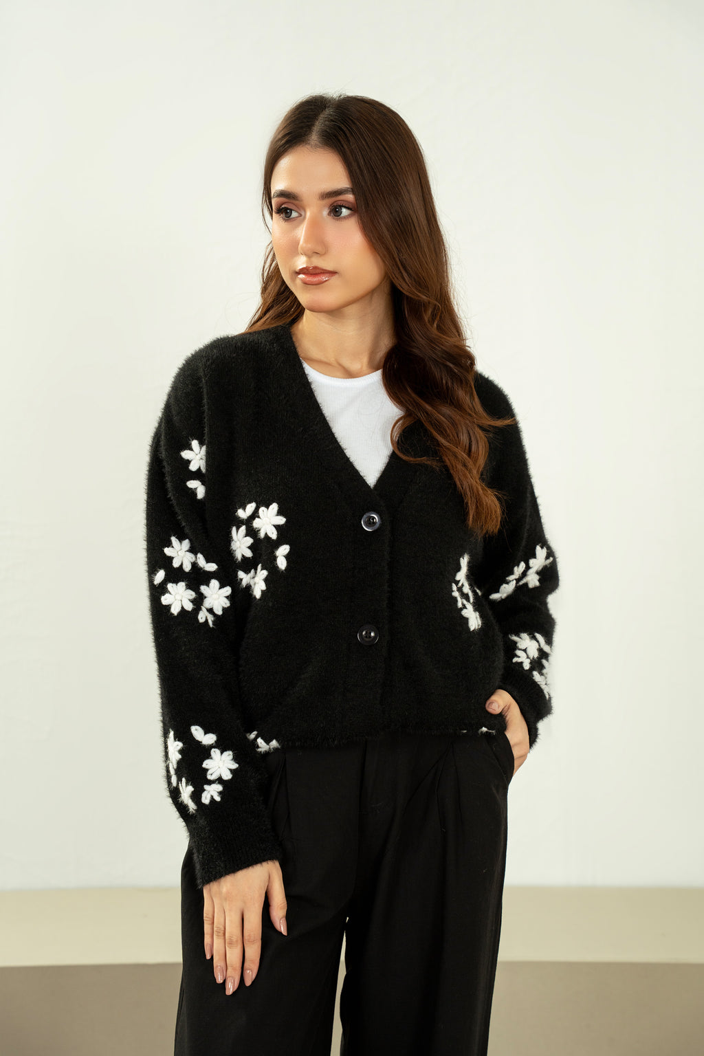 STYLIZED BUTTON DOWN CARDIGAN