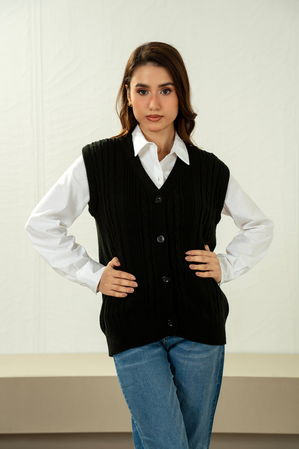 STYLIZED BUTTON DOWN CARDIGAN