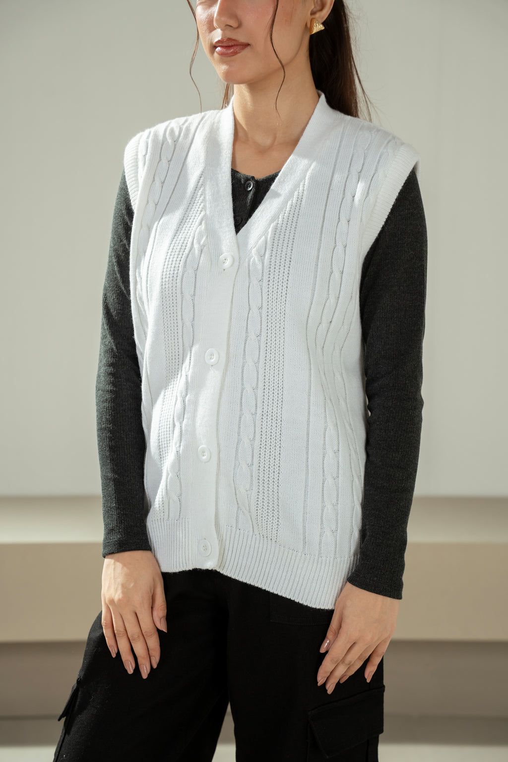 STYLIZED BUTTON DOWN CARDIGAN