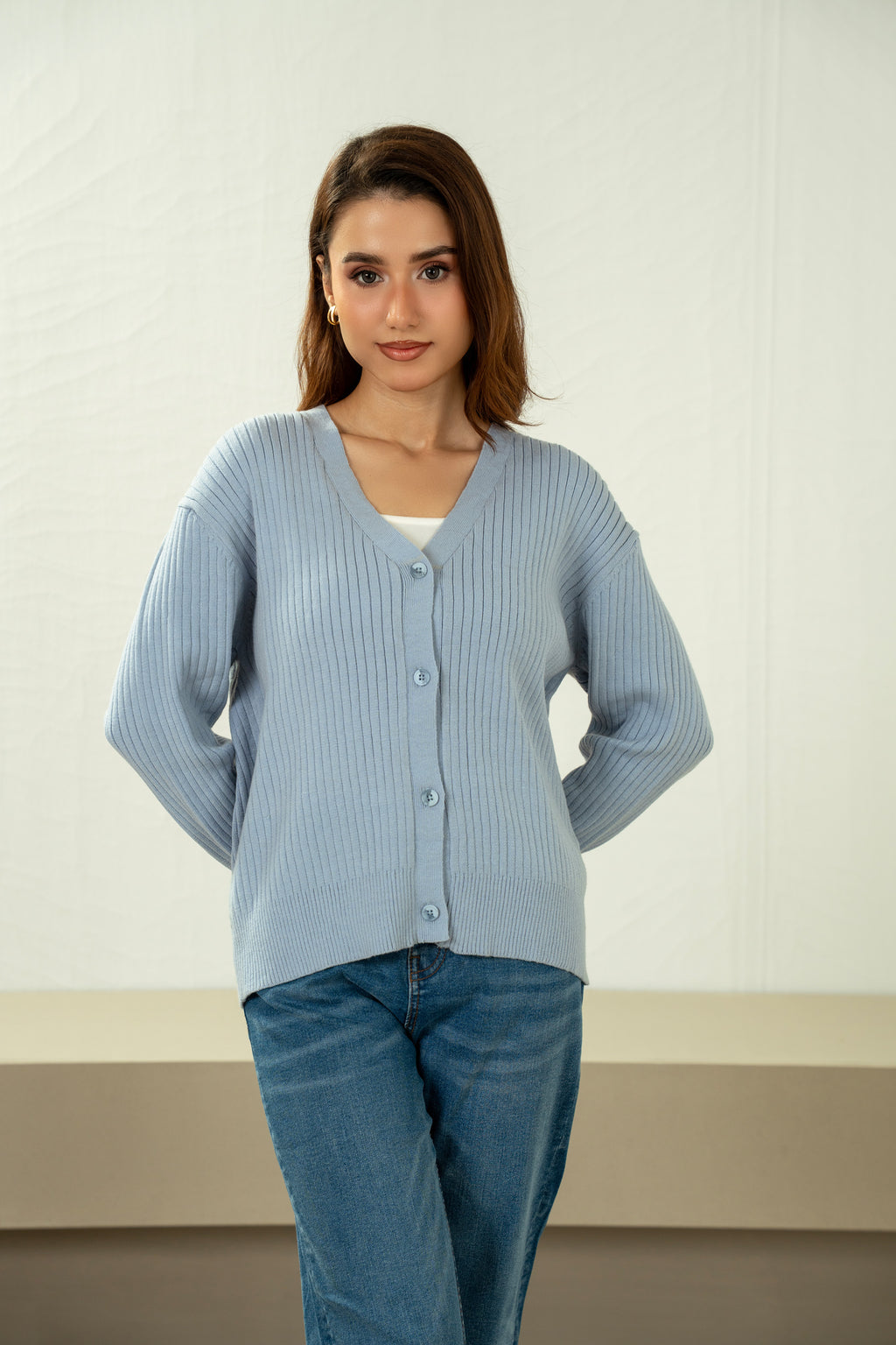 STYLIZED BUTTON DOWN CARDIGAN