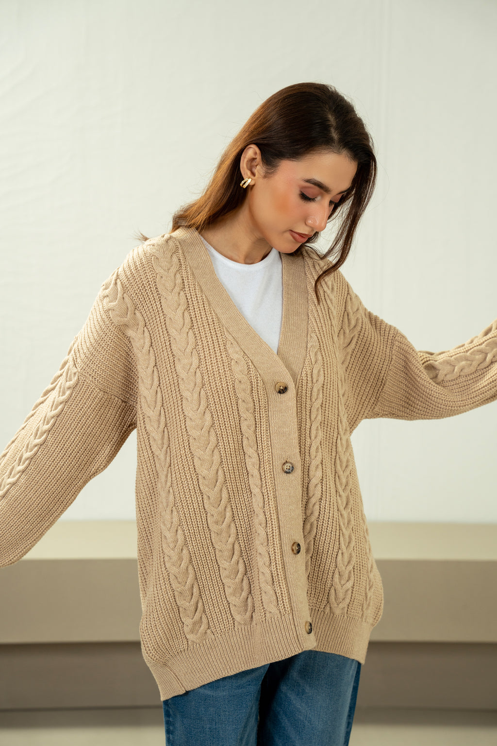 STYLIZED BUTTON DOWN CARDIGAN