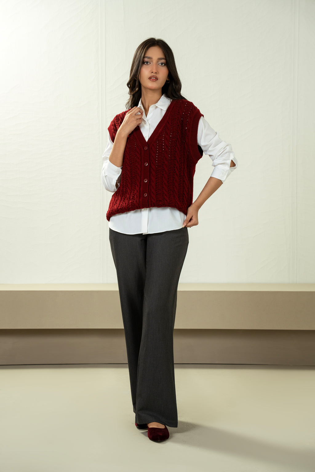 STYLIZED BUTTON DOWN CARDIGAN