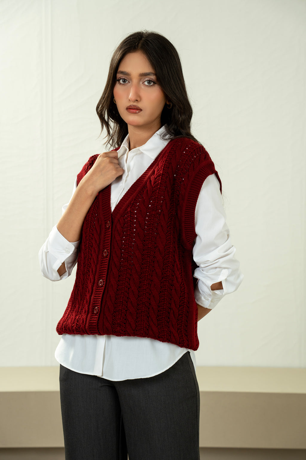 STYLIZED BUTTON DOWN CARDIGAN