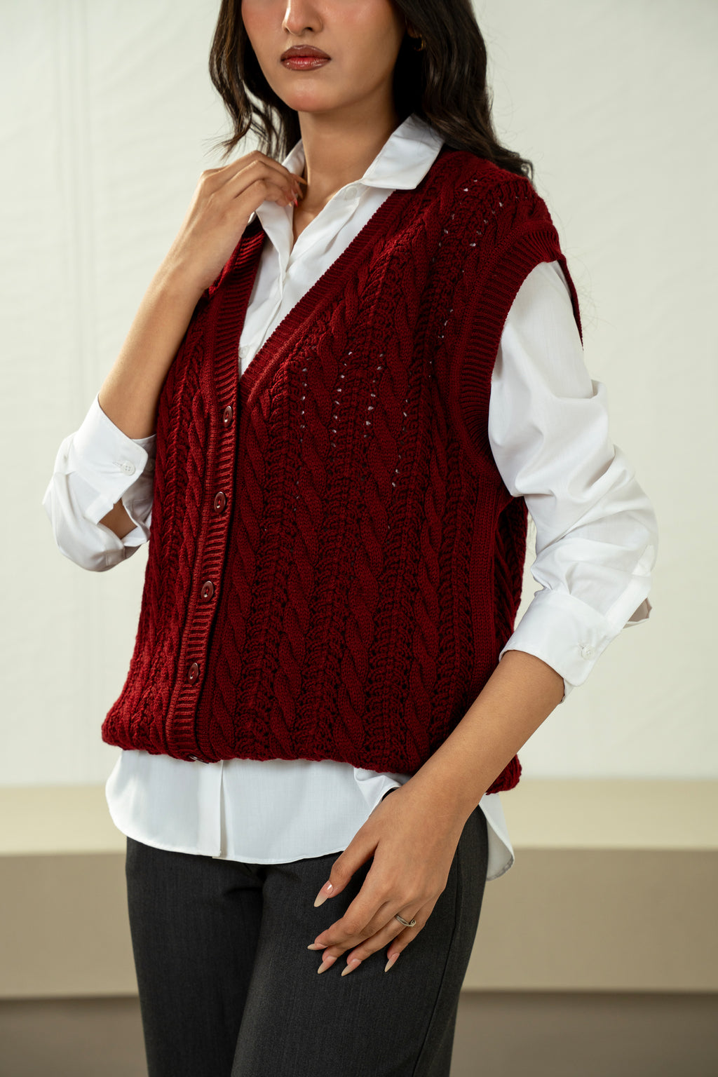 STYLIZED BUTTON DOWN CARDIGAN