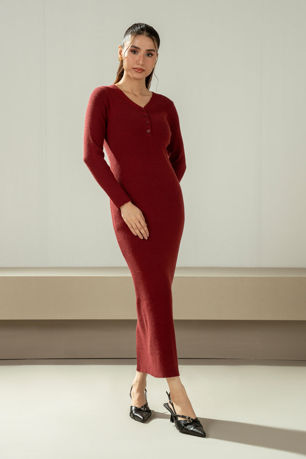 STYLIZED YARN DYED DRESS