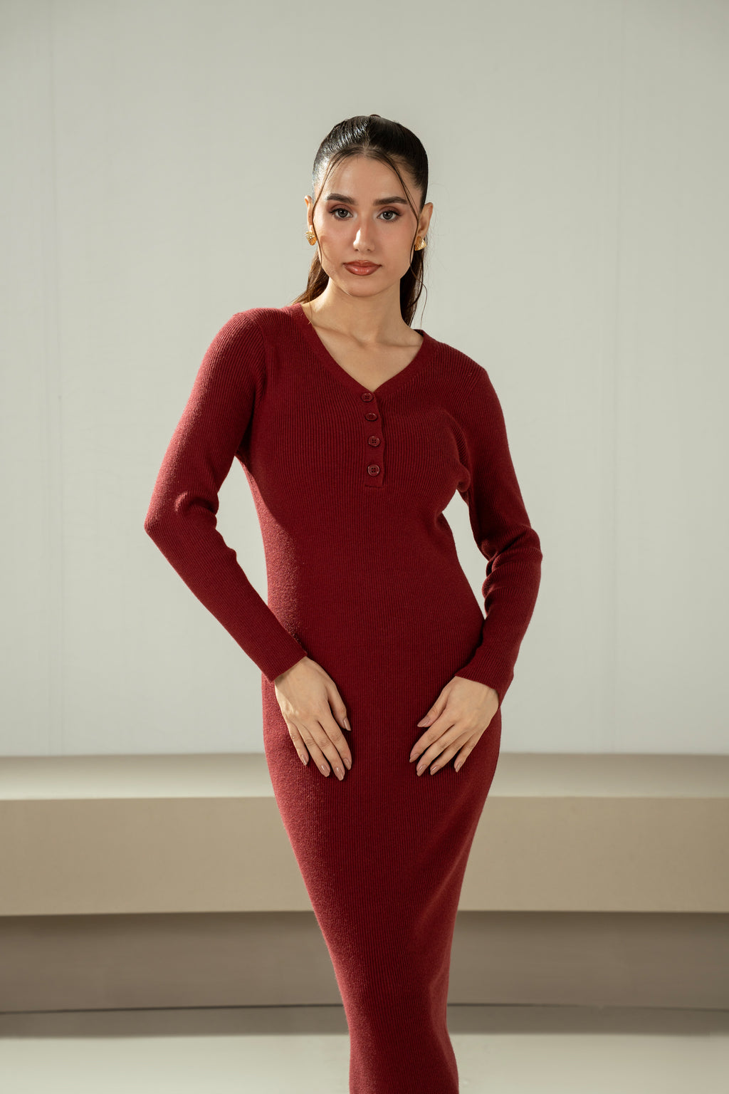 STYLIZED YARN DYED DRESS