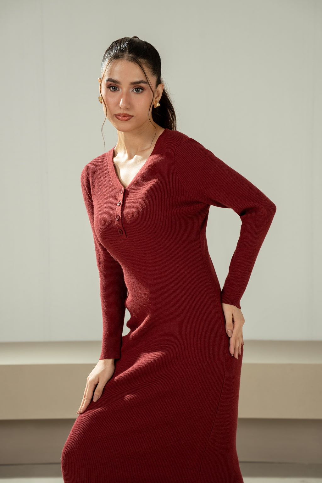 STYLIZED YARN DYED DRESS