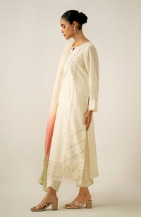 Unstitched 3 Piece Embroidered Cotton Net Suit