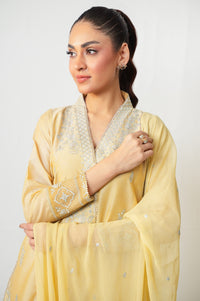 Unstitched 3 Piece Embroidered Cotton Net Suit