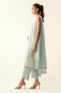 Unstitched 3 Piece Embroidered Cotton Net Suit