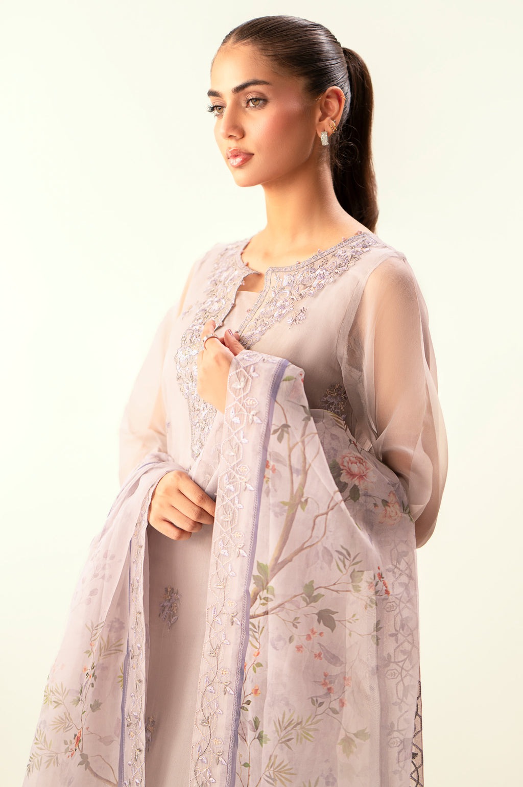 UNSTITCHED EMBROIDERED SUIT