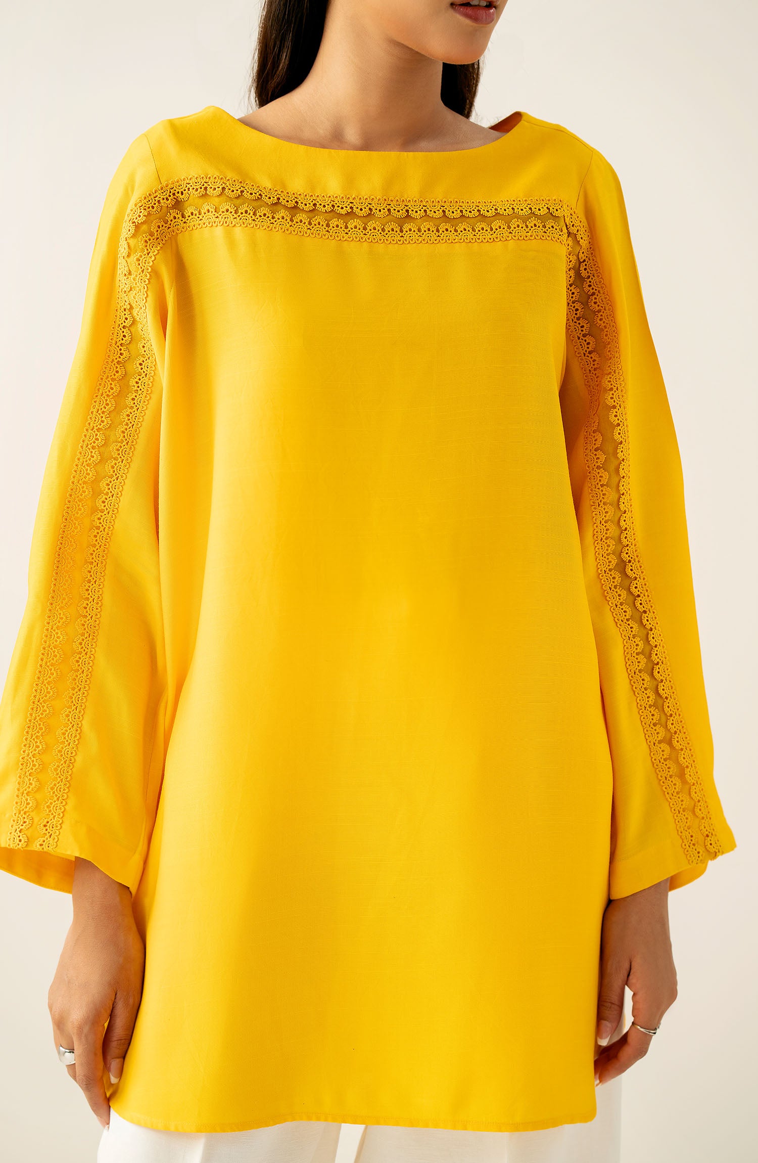 Dyed Raw Silk Western Top