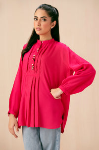 Dyed Raw Silk Western Top