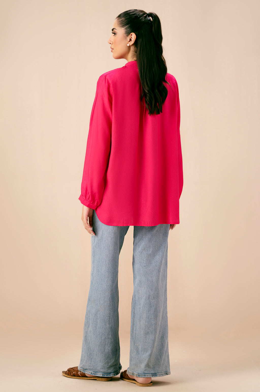 Dyed Raw Silk Western Top