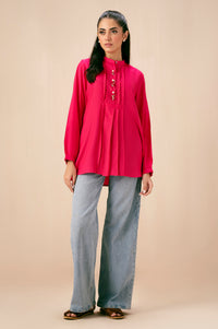 Dyed Raw Silk Western Top