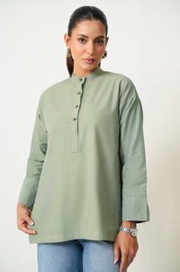 Stitched 1 Piece Stylized Dobby Solid Top