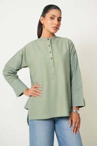 Stitched 1 Piece Stylized Dobby Solid Top