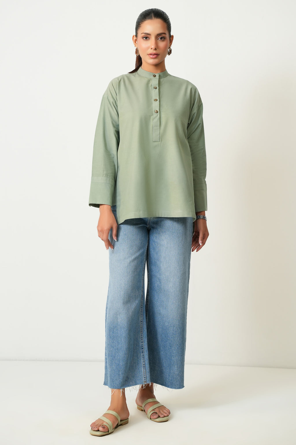 Stitched 1 Piece Stylized Dobby Solid Top