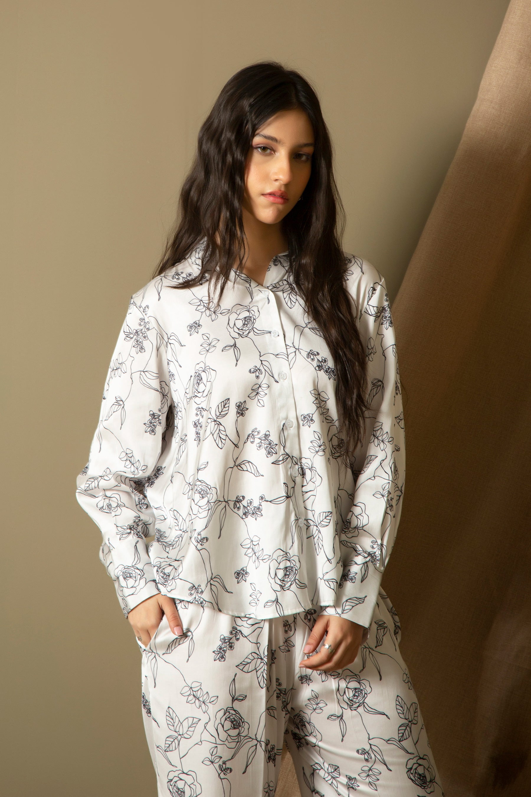 PRINTED SATIN SILK CO-ORD SET