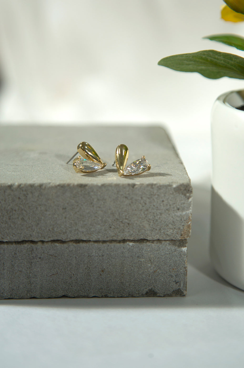 Drop Earrings with White Cubic Zirconia