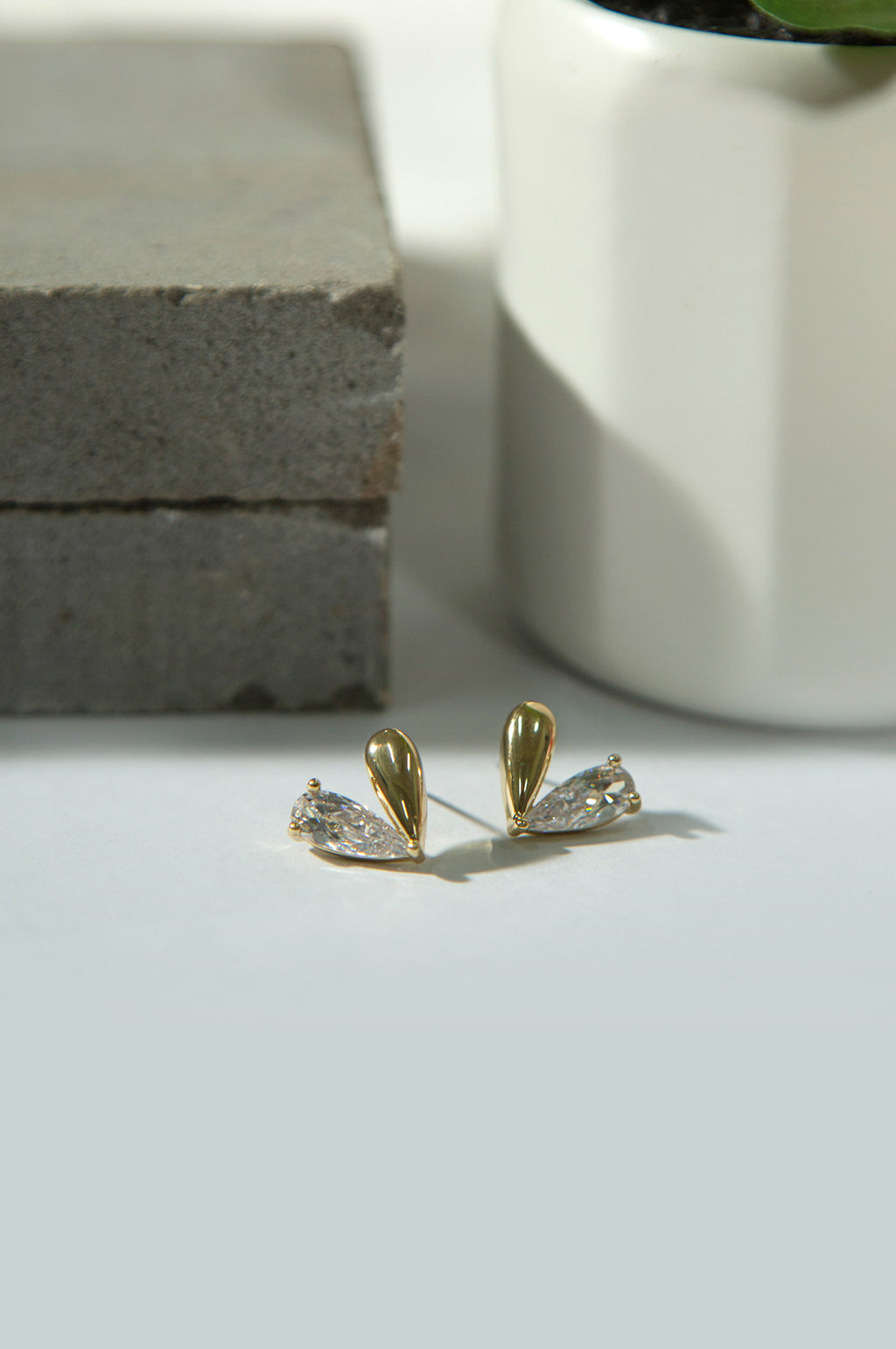 Drop Earrings with White Cubic Zirconia