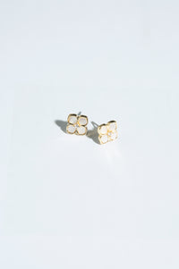 Golden-Plated Earrings with White Pearl