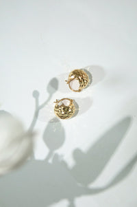 Golden-Plated Twist Hoop Earrings