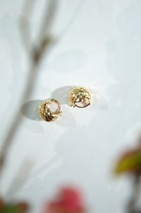 Golden-Plated Twist Hoop Earrings