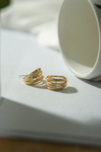 Golden-Plated Rope-Style Earrings