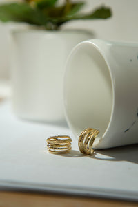 Golden-Plated Rope-Style Earrings