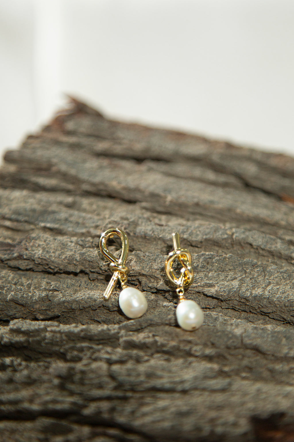 Golden-Plated Pearl Drop Earrings