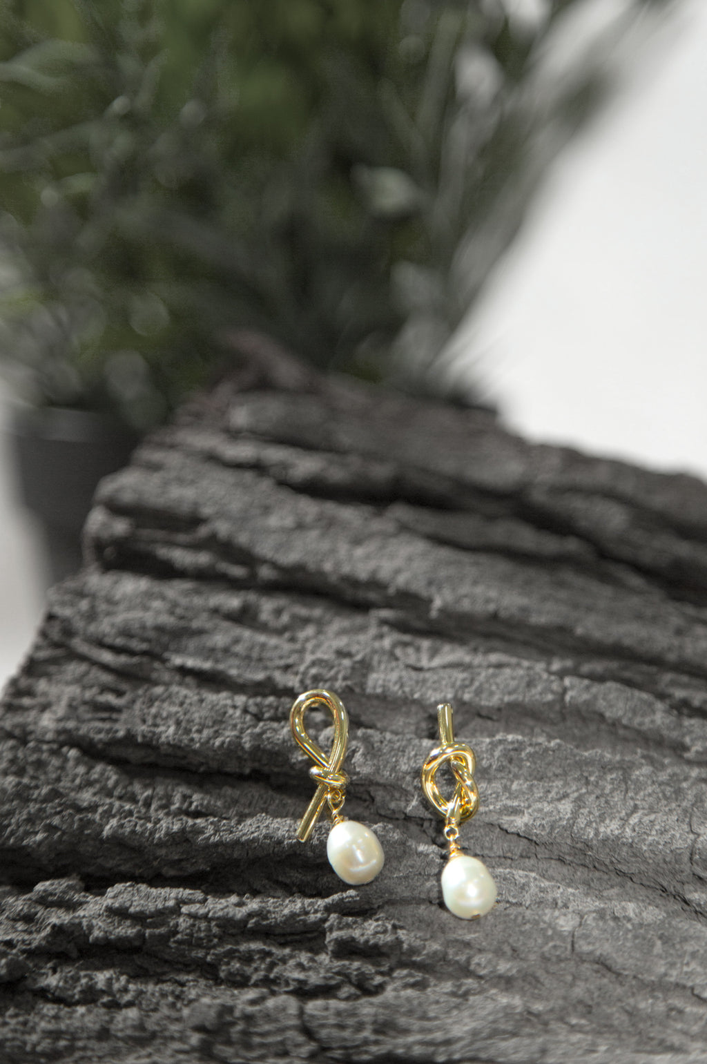 Golden-Plated Pearl Drop Earrings