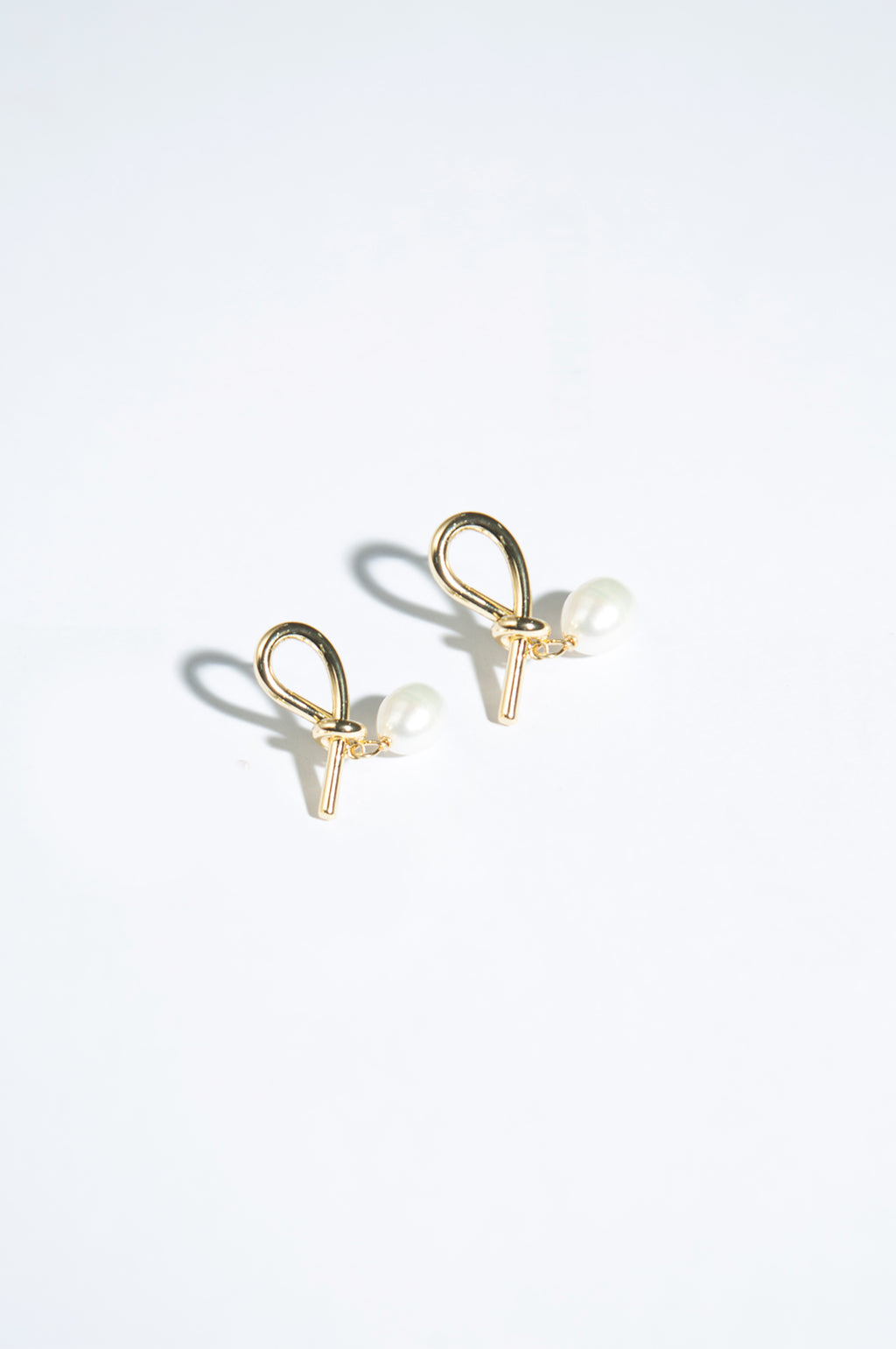 Golden-Plated Pearl Drop Earrings