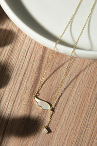 White CZ Pearl Locket With Chain